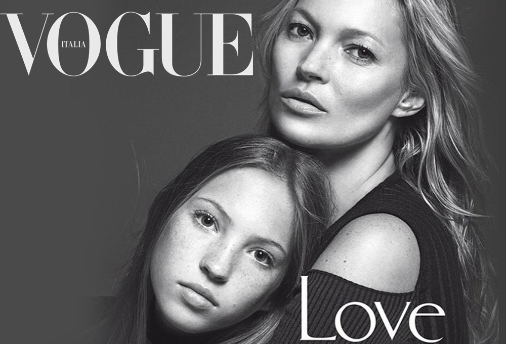 Kate Moss kızıyla Vogue İtalya'nın kapağında