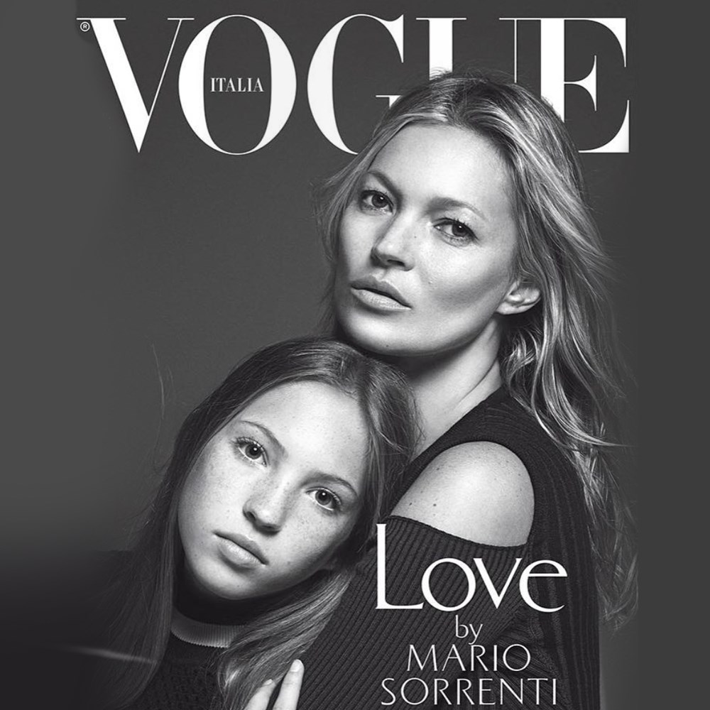 Kate Moss kızıyla Vogue İtalya'nın kapağında