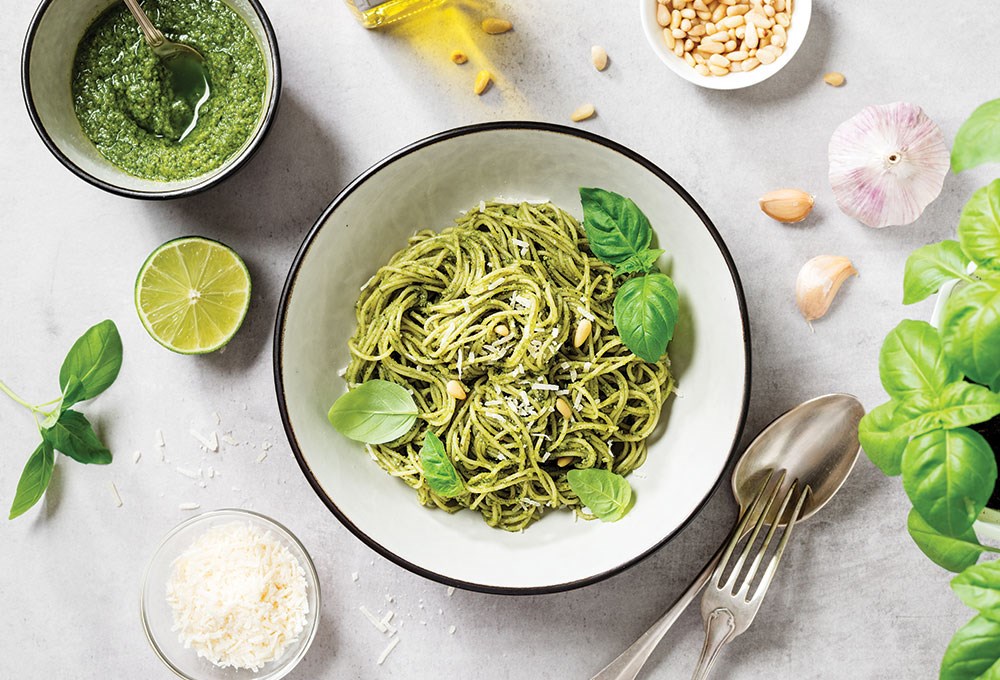 Pesto soslu spagetti tarifi