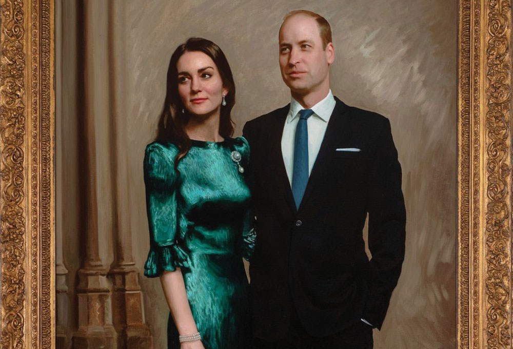 Prens William ve Prenses Kate’in ilk resmi portresi sergilenmeye başladı